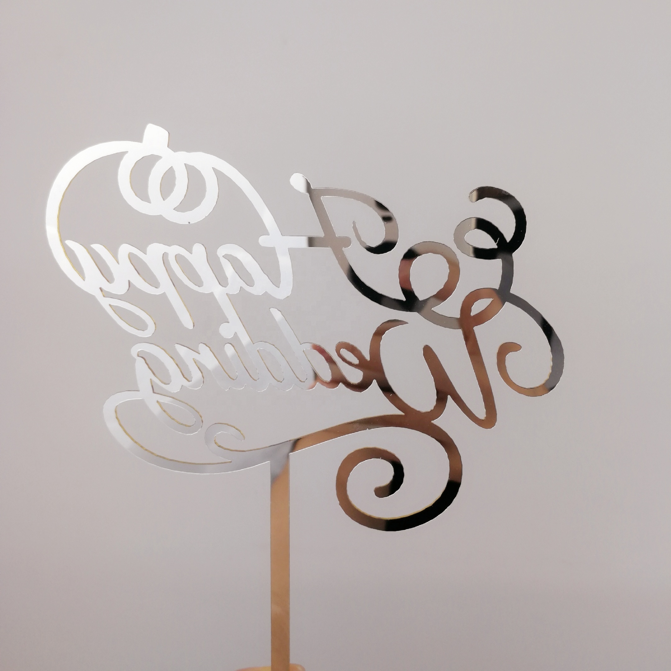 Happy wedding acrylic cake topper for wedding decoration wedding cake topper