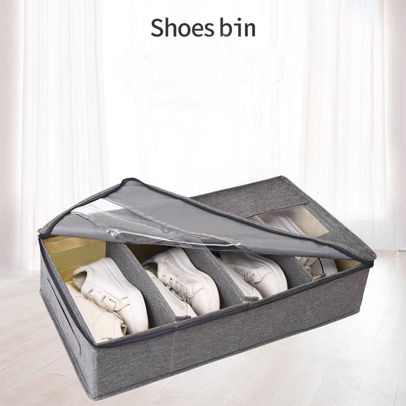 High Quality Foldable Grey Under Bed Organizition large storage bag closet organizer boxes under bed shoe storage organizer wit