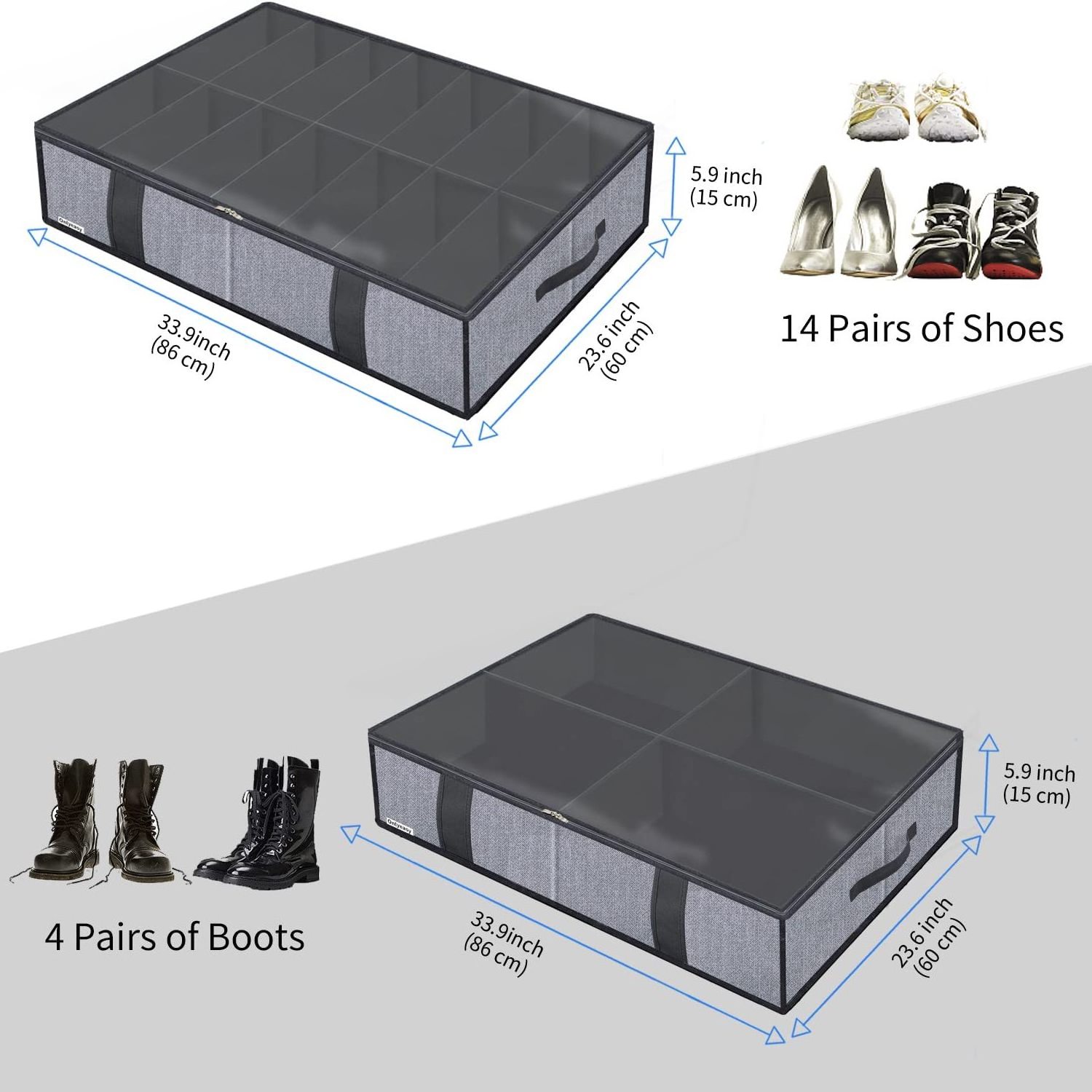 90l under bed storage containers Under The Bed Shoe Storage bag closet wardrobe Organizer with lid