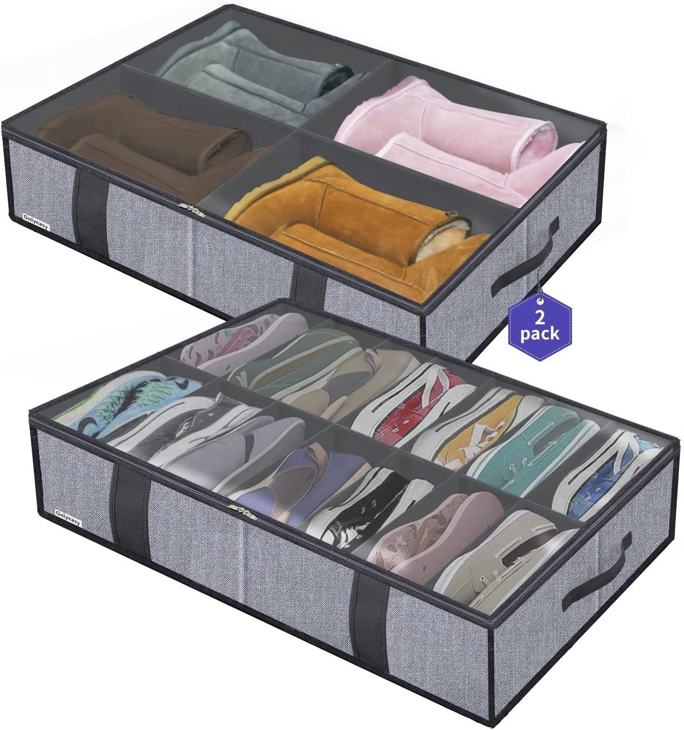 90l under bed storage containers Under The Bed Shoe Storage bag closet wardrobe Organizer with lid