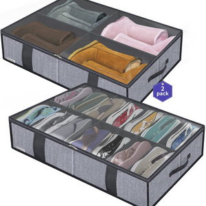 90l under bed storage containers Under The Bed Shoe Storage bag closet wardrobe Organizer with lid