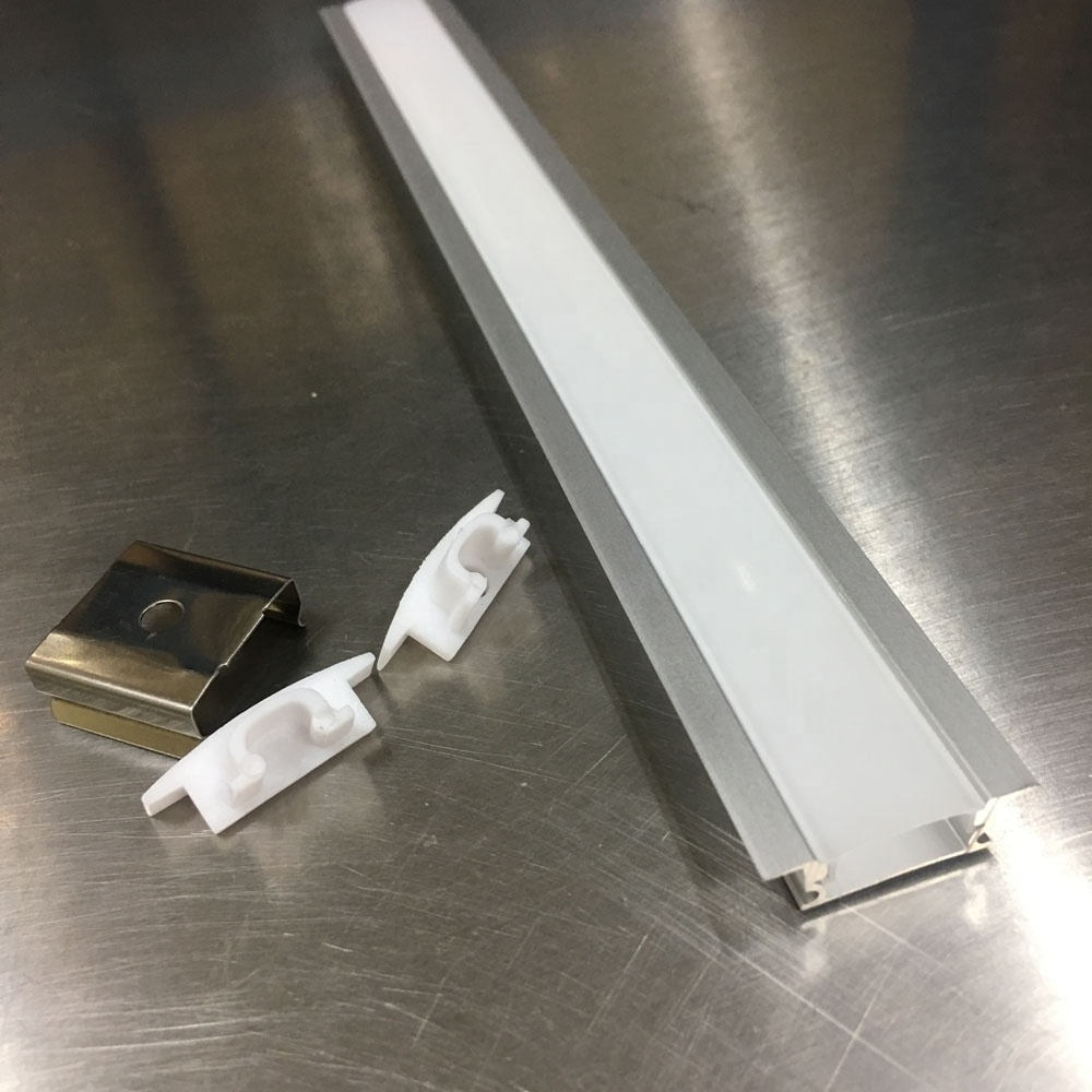 Extruded aluminum channel with translucent or milky cover for 8-12mm led flexible strip heat sink