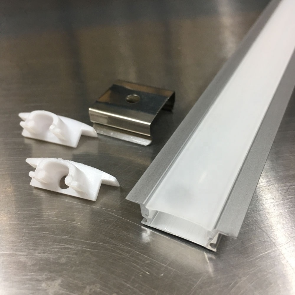 Extruded aluminum channel with translucent or milky cover for 8-12mm led flexible strip heat sink