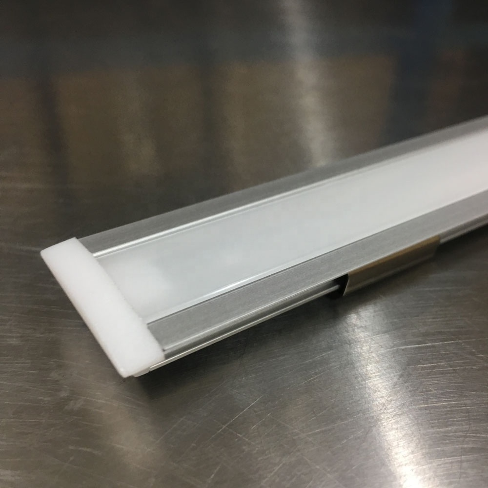 Extruded aluminum channel with translucent or milky cover for 8-12mm led flexible strip heat sink