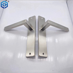 Stainless Steel  Bathroom Swing Door Lock Handle Double Sided Long Plate Type Door Handle