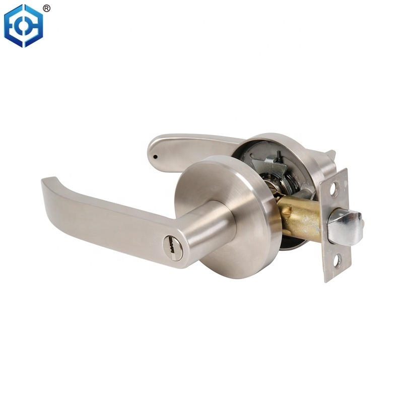 Heavy Duty Brushed Chrome Grade 1 Commercial Cylindrical Entry Door Handle with Lock and Clutch Function