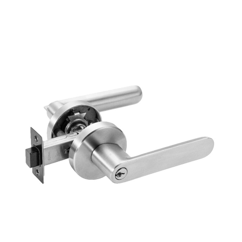 Heavy Duty Brushed Chrome Grade 1 Commercial Cylindrical Entry Door Handle with Lock and Clutch Function