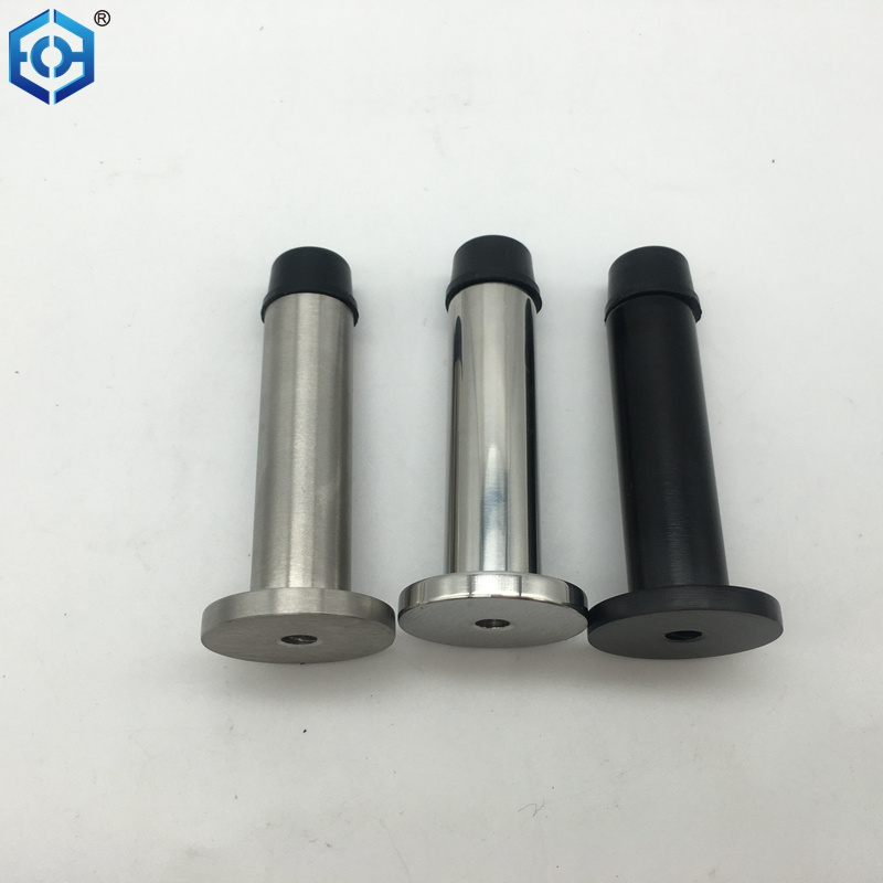 Stainless Steel Door Stops Wall Mounted Fittings With Rubber Buffer Screw Fixing