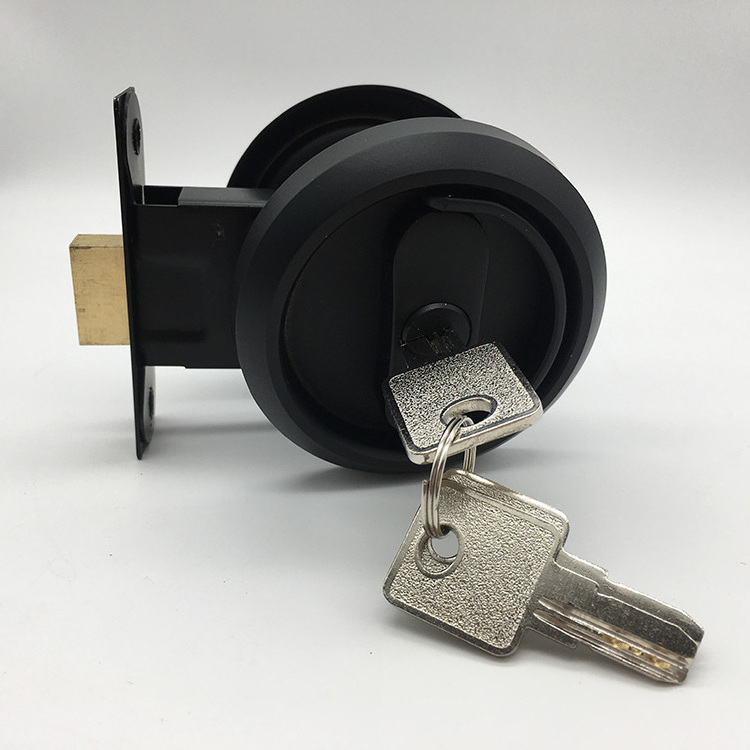 Black Australia Round Stainless Steel Heavy Duty Sliding Closet Door Lock