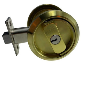 PVD Stainless Steel Sliding Door Locks Closures  Round Handle Door Lock