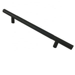 Black Stainless Steel Leather Door Pull Handles for Glass Entry Door