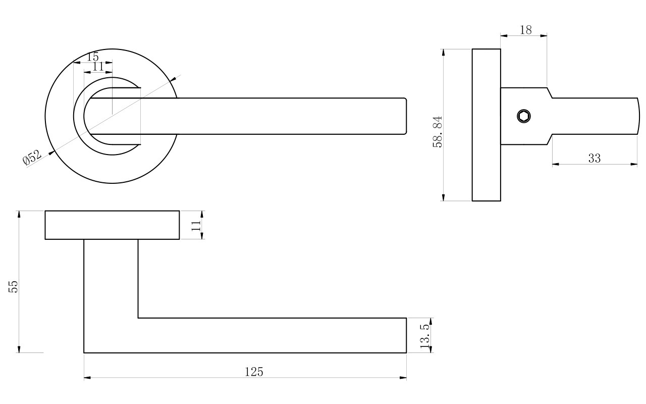 modern Stainless Steel  Hotel Home Villa Interior Door Pull  Lever Handle