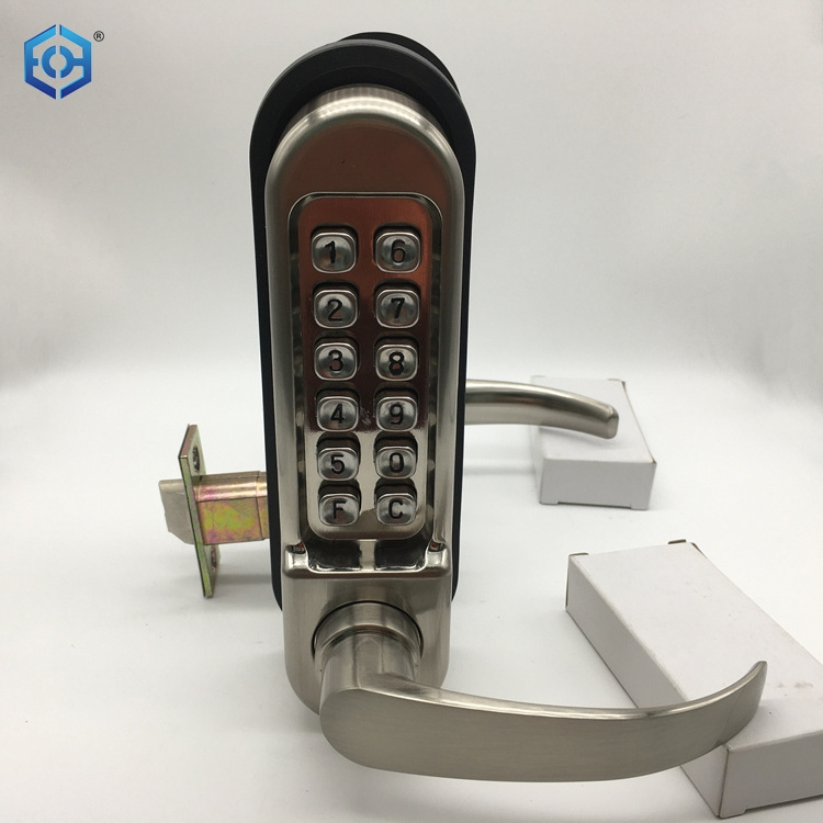 Silver Zinc Alloy Code locks Mechanical Medium Duty Push Button Lock Surface Deadbolt