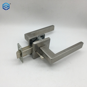 Privacy Lever Door Handle Low Profile Square Shaped Door Lever with Push Button Lock for Interior And Exterior Doors