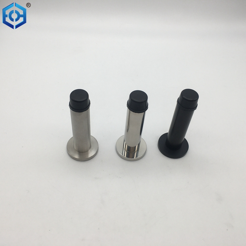 Stainless Steel Door Stops Wall Mounted Fittings With Rubber Buffer Screw Fixing