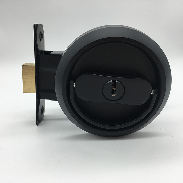 Black Australia Round Stainless Steel Heavy Duty Sliding Closet Door Lock