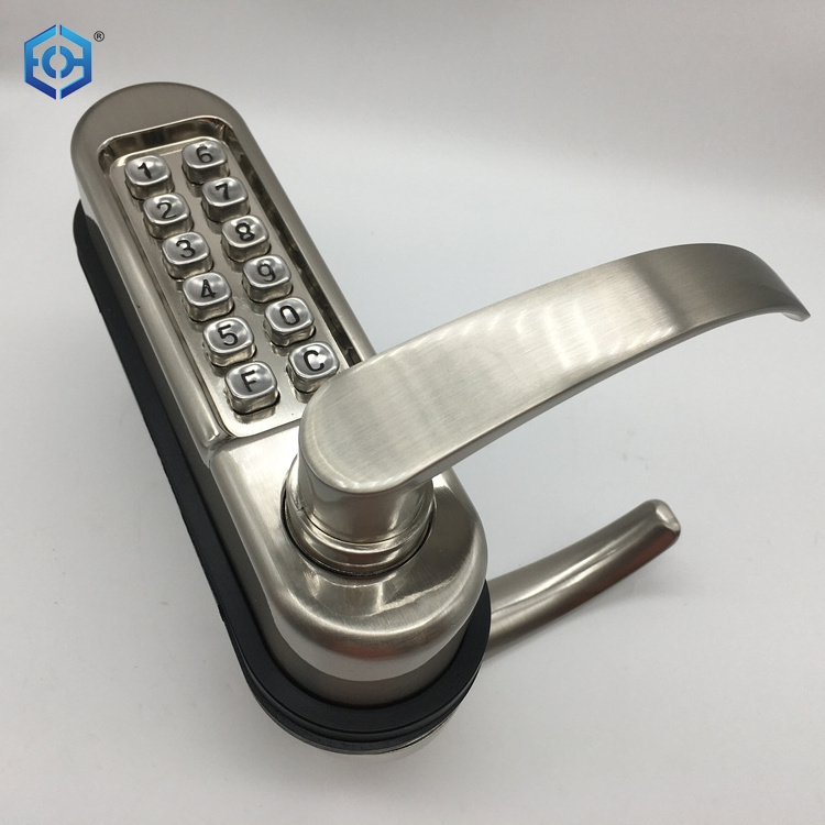 Silver Zinc Alloy Code locks Mechanical Medium Duty Push Button Lock Surface Deadbolt