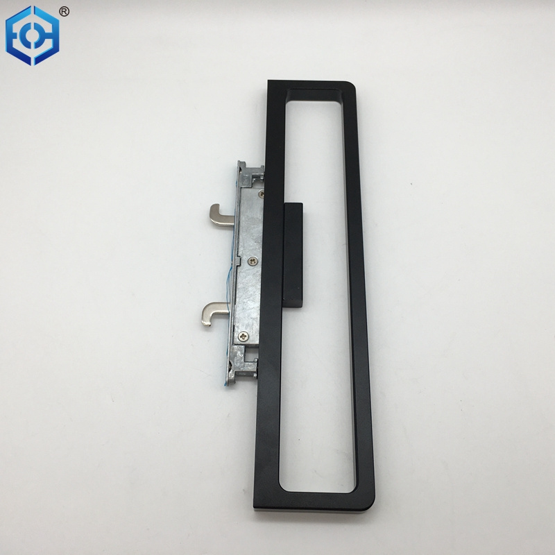 Matte Black Rectangle Thin Aluminum Alloy Sliding Door Lock