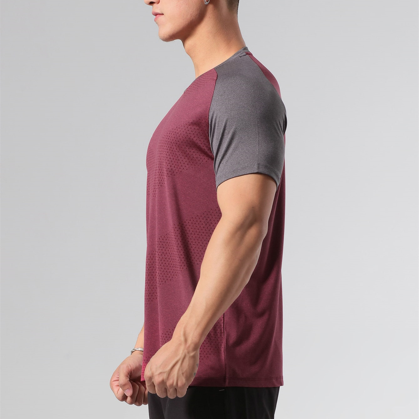 Custom Men Soft Quick Dry Sport Gym Fitness Polyester Blank Functional Running Wear T-shirt