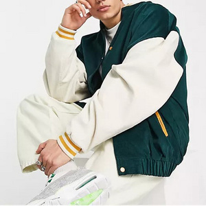 Hot Sale Vintage Sports College Letterman Jacket Oversized High Street Loose Knit Cardigan Custom Men's Varsity Jacket