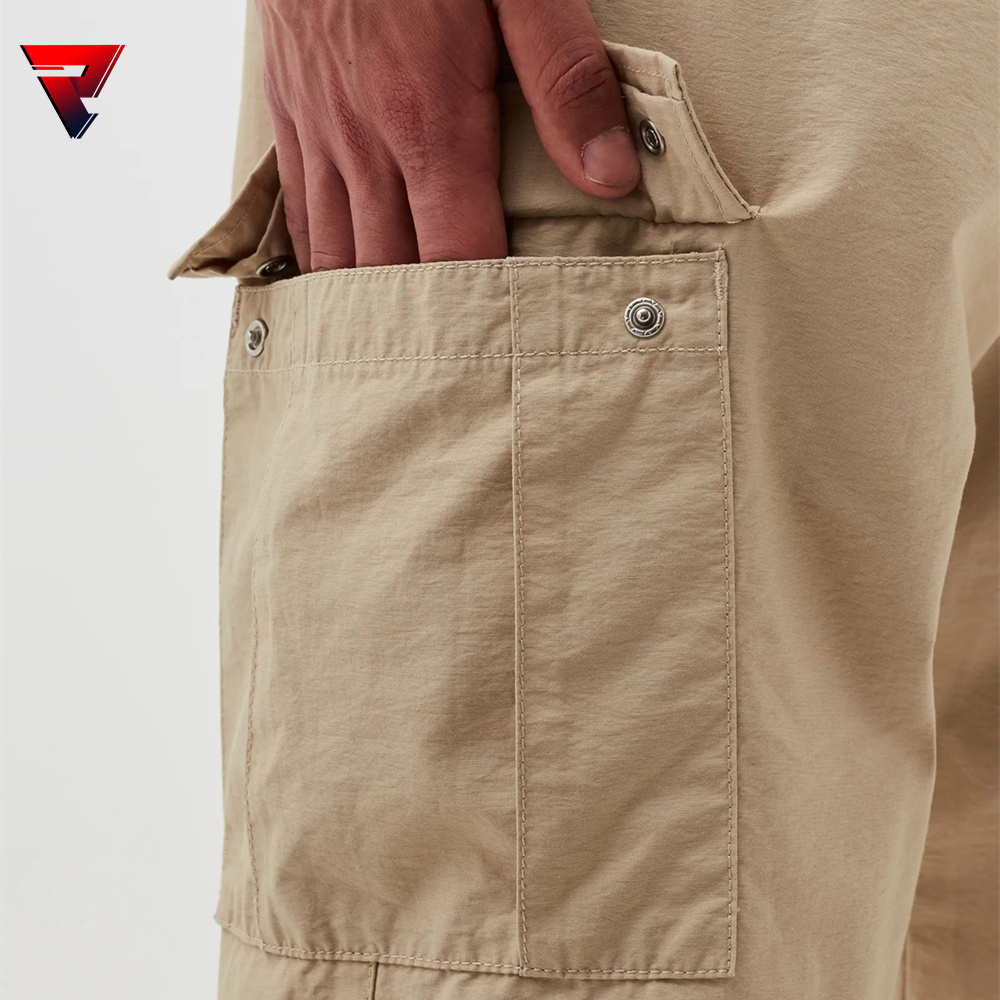 Custom Fashion Loose High Quality Jogging Drawstrings Hip-Hop Khaki 6 Pocket Baggy Cargo Men Street Wear Pants