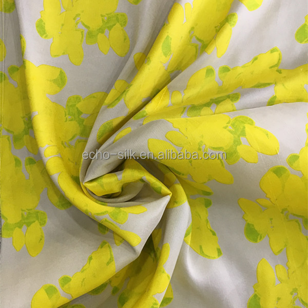 Dupion silk fabric in printed