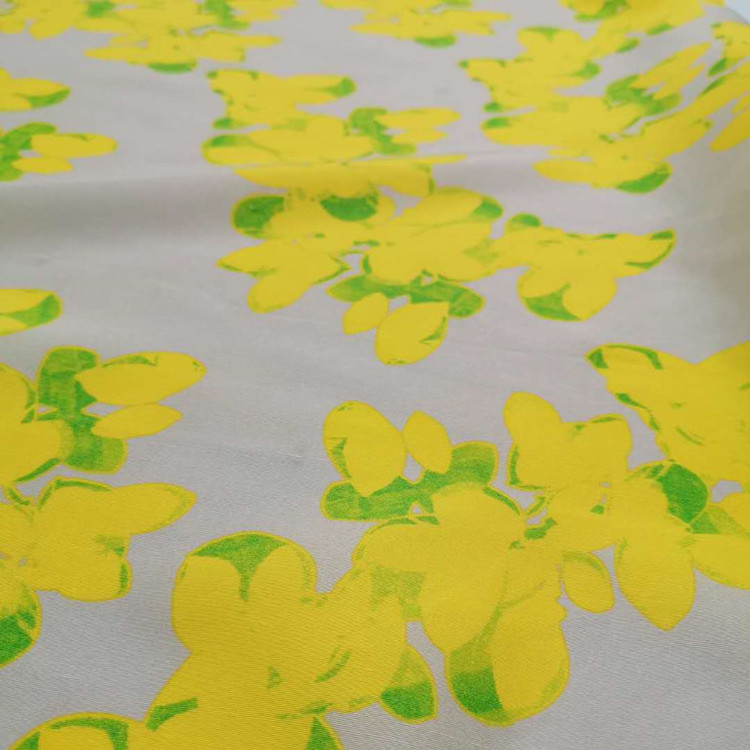 Dupion silk fabric in printed