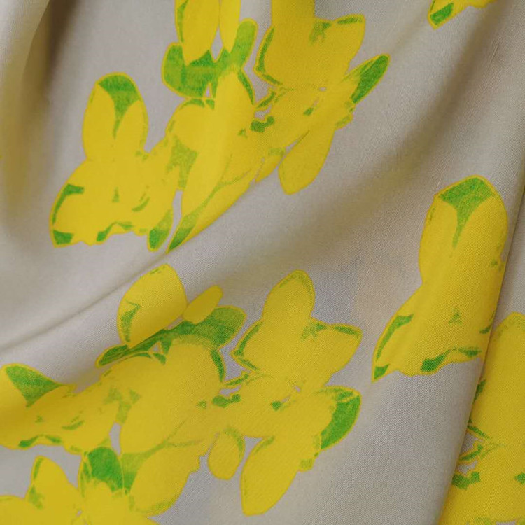 Dupion silk fabric in printed