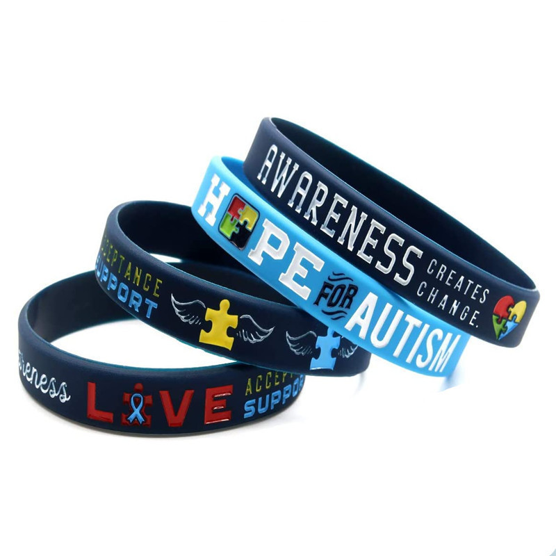 Personalisable cheap custom autism awareness silicone bracelet wristband