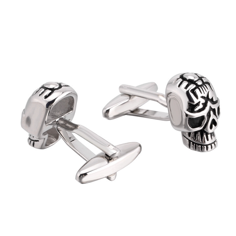 Wholesale personalised men cufflinks high quality skull cufflinks for men mason