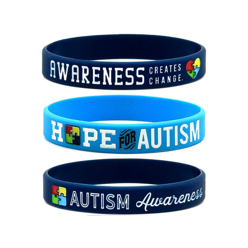 Personalisable cheap custom autism awareness silicone bracelet wristband