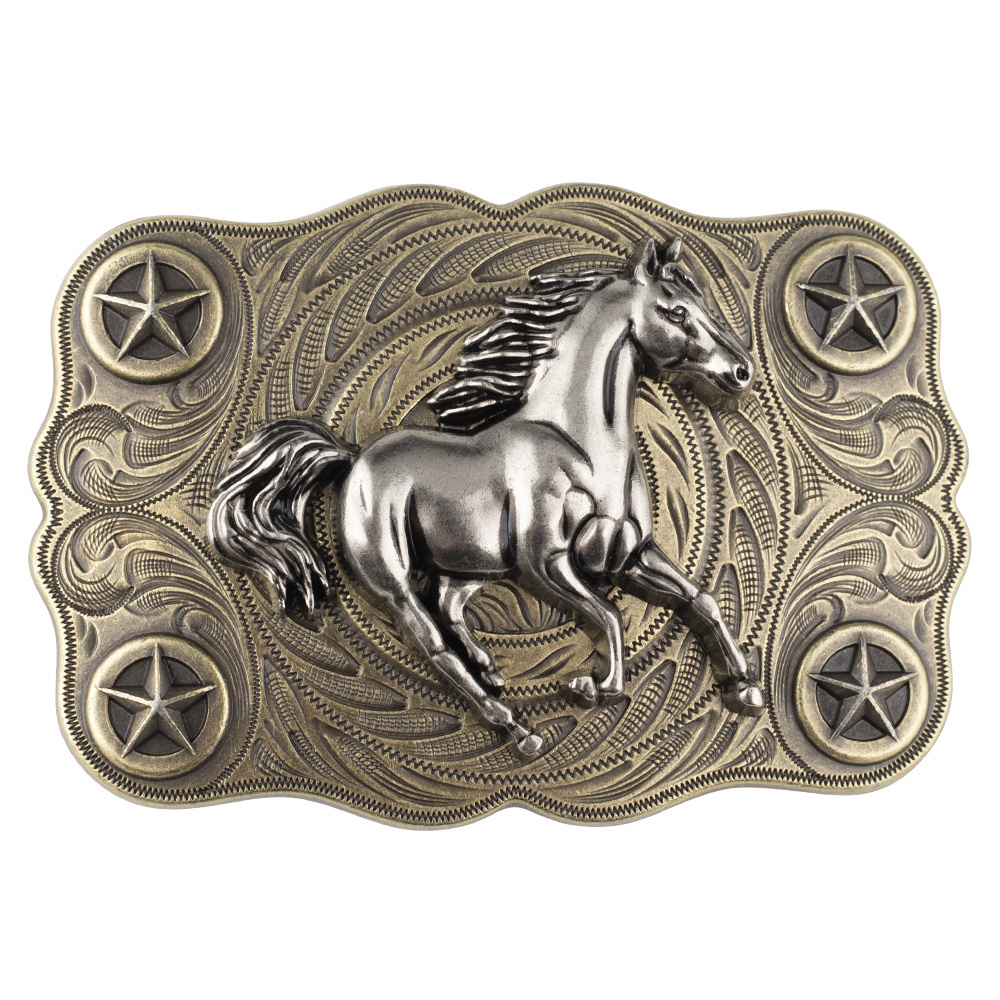 Wholesale custom metal western cowboy belt buckles 3D logo big animal rodeo zinc alloy men women fashion belt buckle for belt