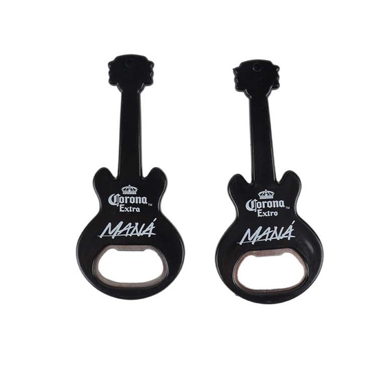 Creative Guitar Keychain Double Sided Printable Logo Music Bar Wine Beer Bottle Opener With Keyring