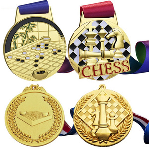 Manufacture free design custom zinc alloy metal 3d medal chess race medal