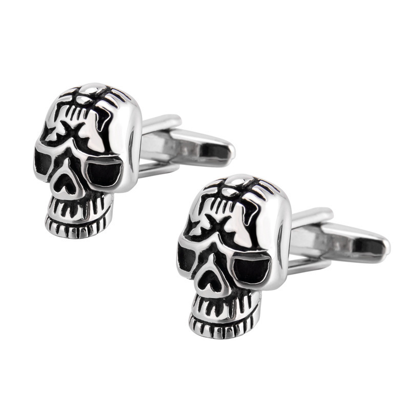 Wholesale personalised men cufflinks high quality skull cufflinks for men mason