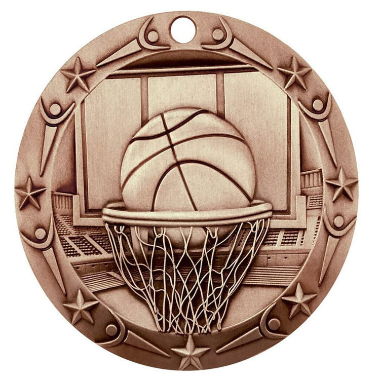 Professional basketball competition medals manufacturers custom metal enamel gold silver and bronze basketball medals