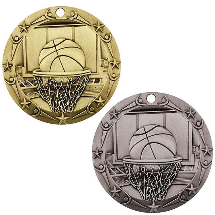 Professional basketball competition medals manufacturers custom metal enamel gold silver and bronze basketball medals