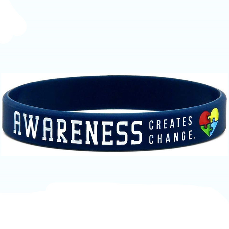 Personalisable cheap custom autism awareness silicone bracelet wristband