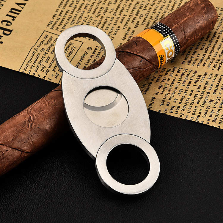 Factory hot sale personalized custom logo cigar-cutter luxury stainless steel cigar scissors portable cigar cutter