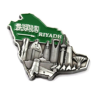 Factory Custom Made Saudi Arabia Metal Coconut Tree Saudi Arabia National Day Flag 3D Badge Saudi Soft Enamel Lapel Pins