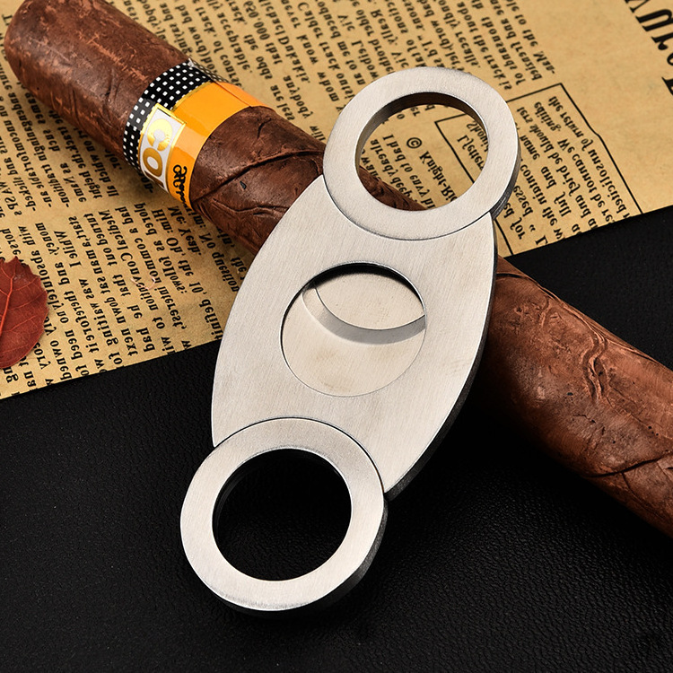 Factory hot sale personalized custom logo cigar-cutter luxury stainless steel cigar scissors portable cigar cutter