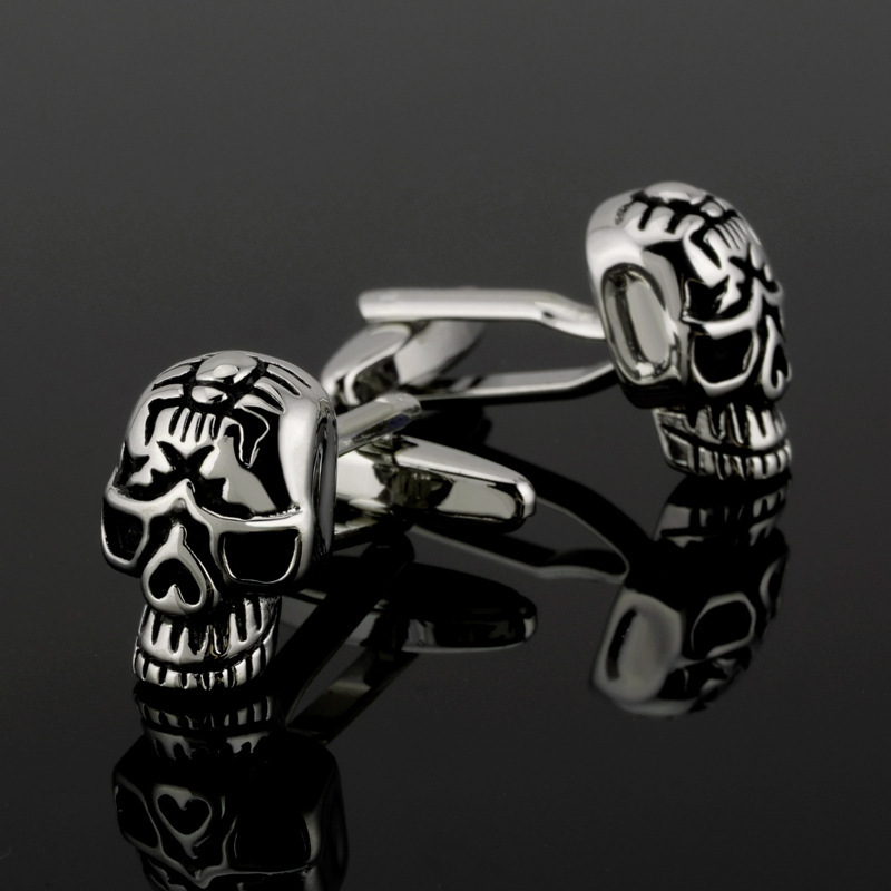 Wholesale personalised men cufflinks high quality skull cufflinks for men mason