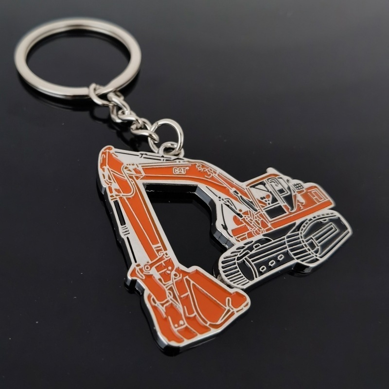 Creative custom excavator key chain company advertising promotion small gift enamel metal keychain