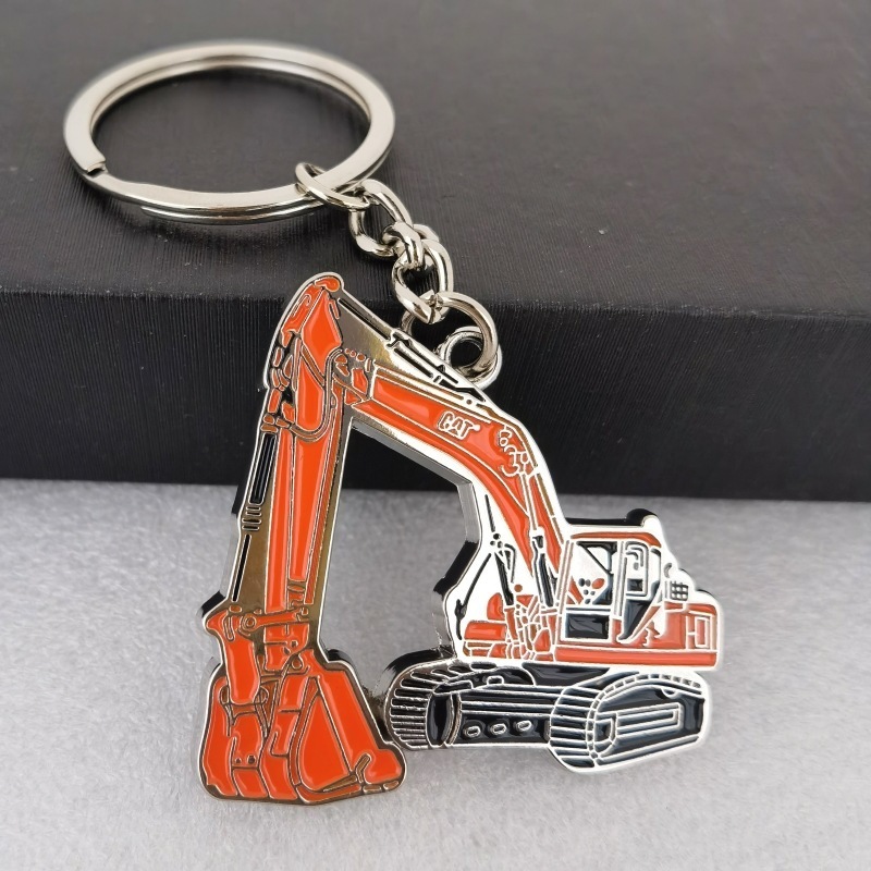 Creative custom excavator key chain company advertising promotion small gift enamel metal keychain