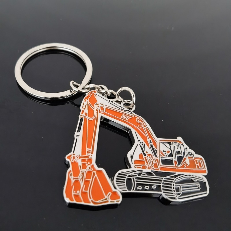 Creative custom excavator key chain company advertising promotion small gift enamel metal keychain