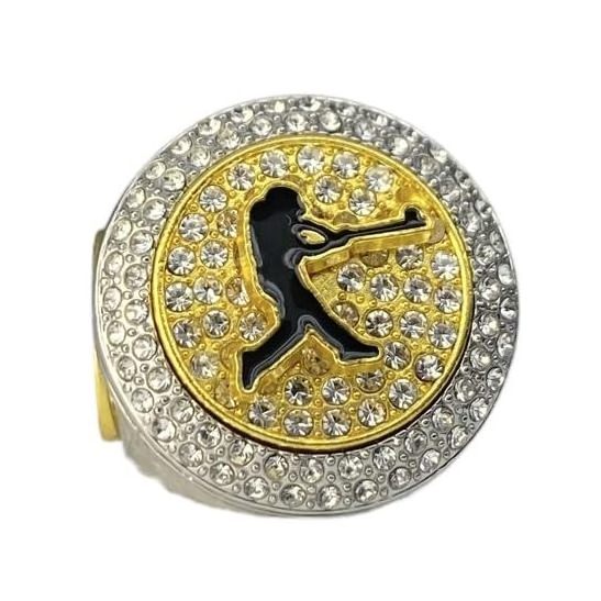 Customized Name Logo Metal Baseball Softball Champion Ring Award Gold Championship Ring