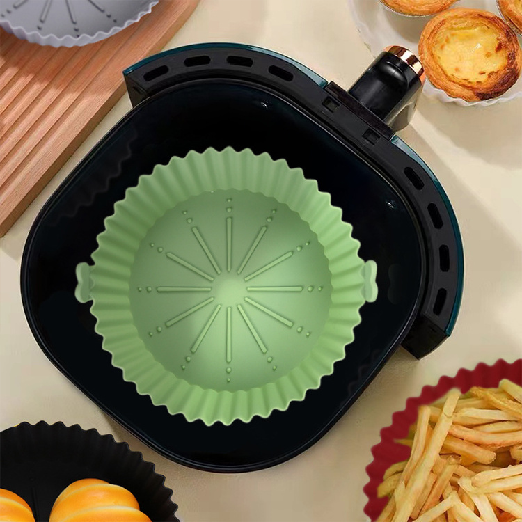 Hot sale easy wash non-stick reusable air fryer pot food safe air fryer silicone basket liner silicone baking pan