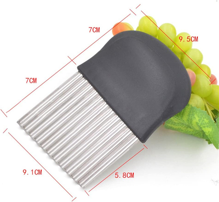 Vegetable cutting tools metal stainless steel wavy potato chips crinkle cutter serrator knife wavy chopper