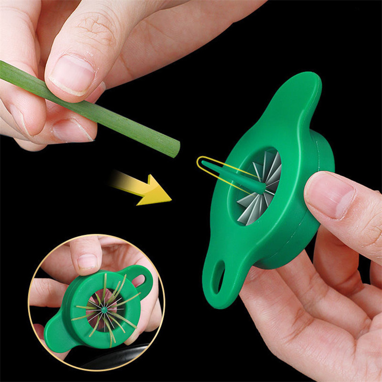 Multi functionall kitchen tools gadget easy to silk 12 blades stainless steel green onion knife slicer cutter shredder