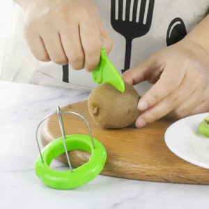 2-in-1 Fruit Peeler Stainless Steel Kiwi Fruit Peeler Kiwi Slicer Peeler Scooper with Easy-Grip Handle for Fruit Salad